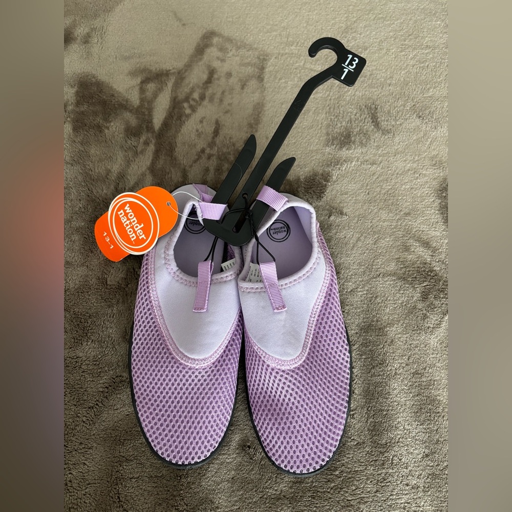NWT Wonder Nation Purple Water Shoes Slip-On Mesh Size 13/1